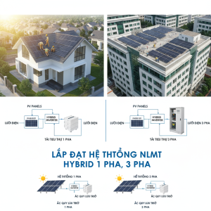 Lắp đặt HT NLMT Hybrid 1 pha, 3 pha